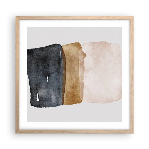 Plakat w ramie jasny dąb - Kompozycja barw ziemi - 50x50 cm