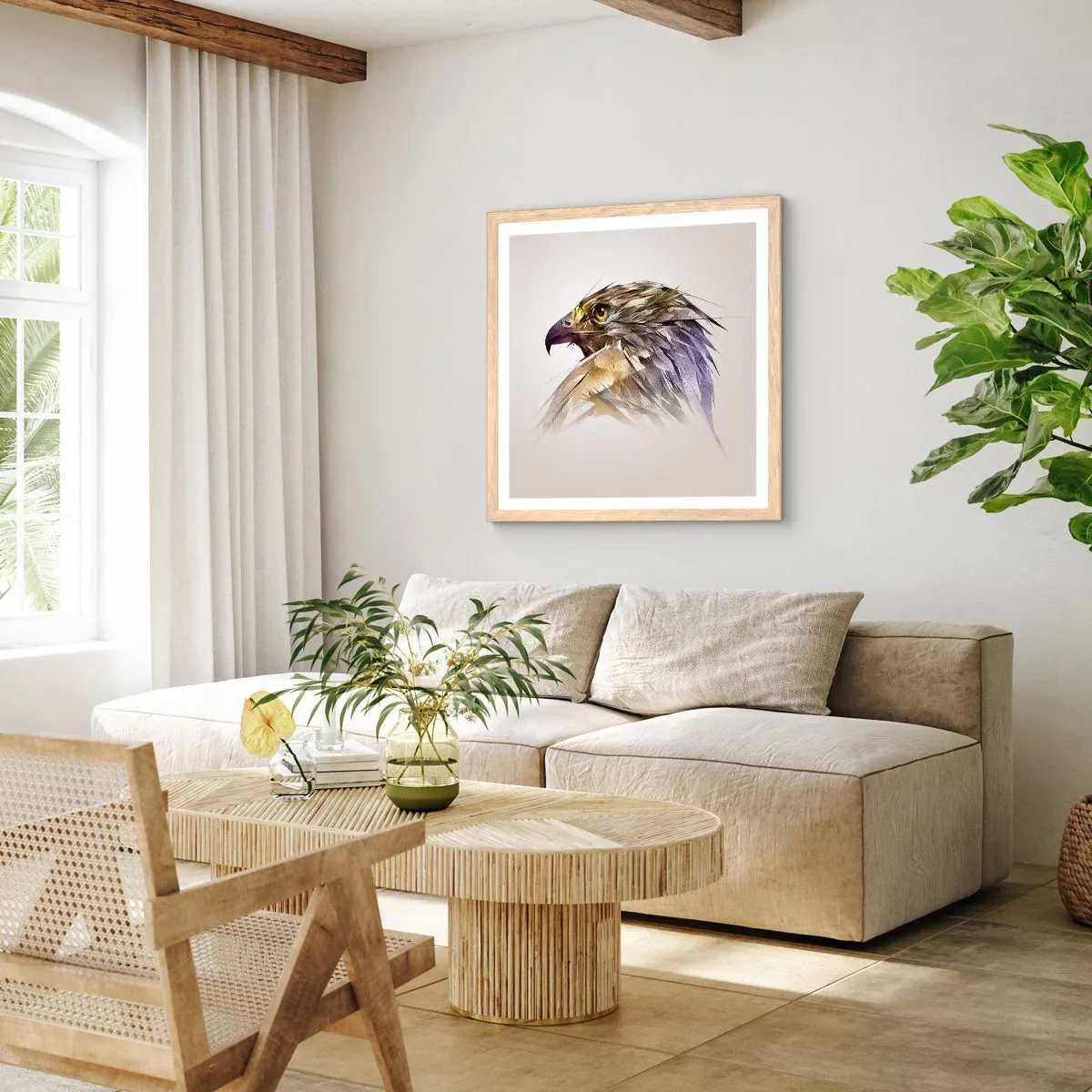 Plakat w ramie jasny dąb - Portret wojownika - 50x50 cm