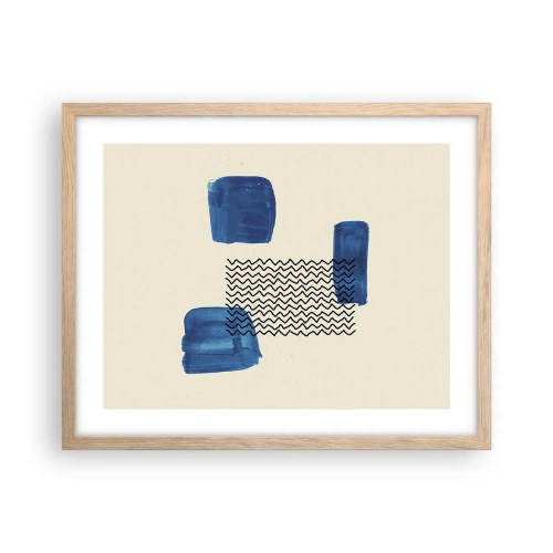 Plakat w ramie jasny dąb - Abstrakcyjny kwartet - 50x40 cm