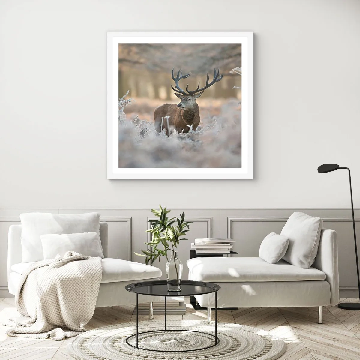 Plakat w białej ramie - Rześki poranek - 60x60 cm