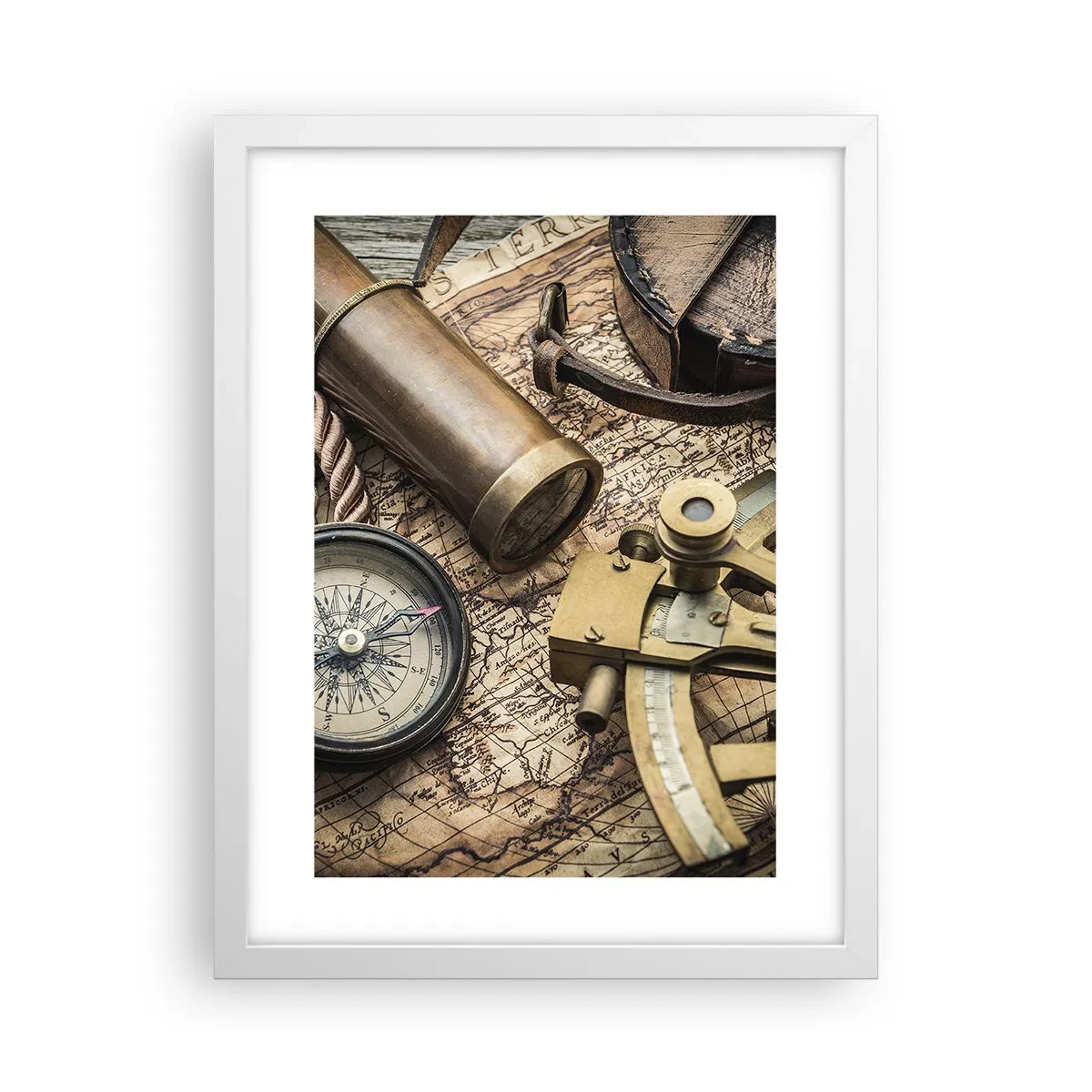 Plakat w białej ramie - Wyznacz kurs - 30x40 cm