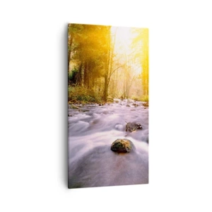 Obraz na płótnie - Malachit w srebrno-złotej oprawie - 55x100 cm