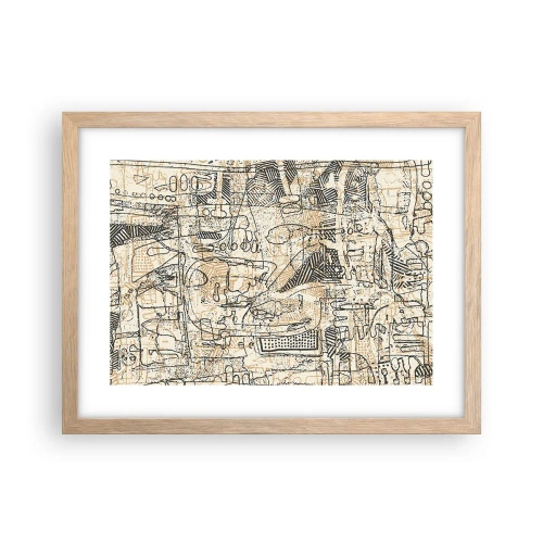 Plakat w ramie jasny dąb - Czeka na rozszyfrowanie - 40x30 cm