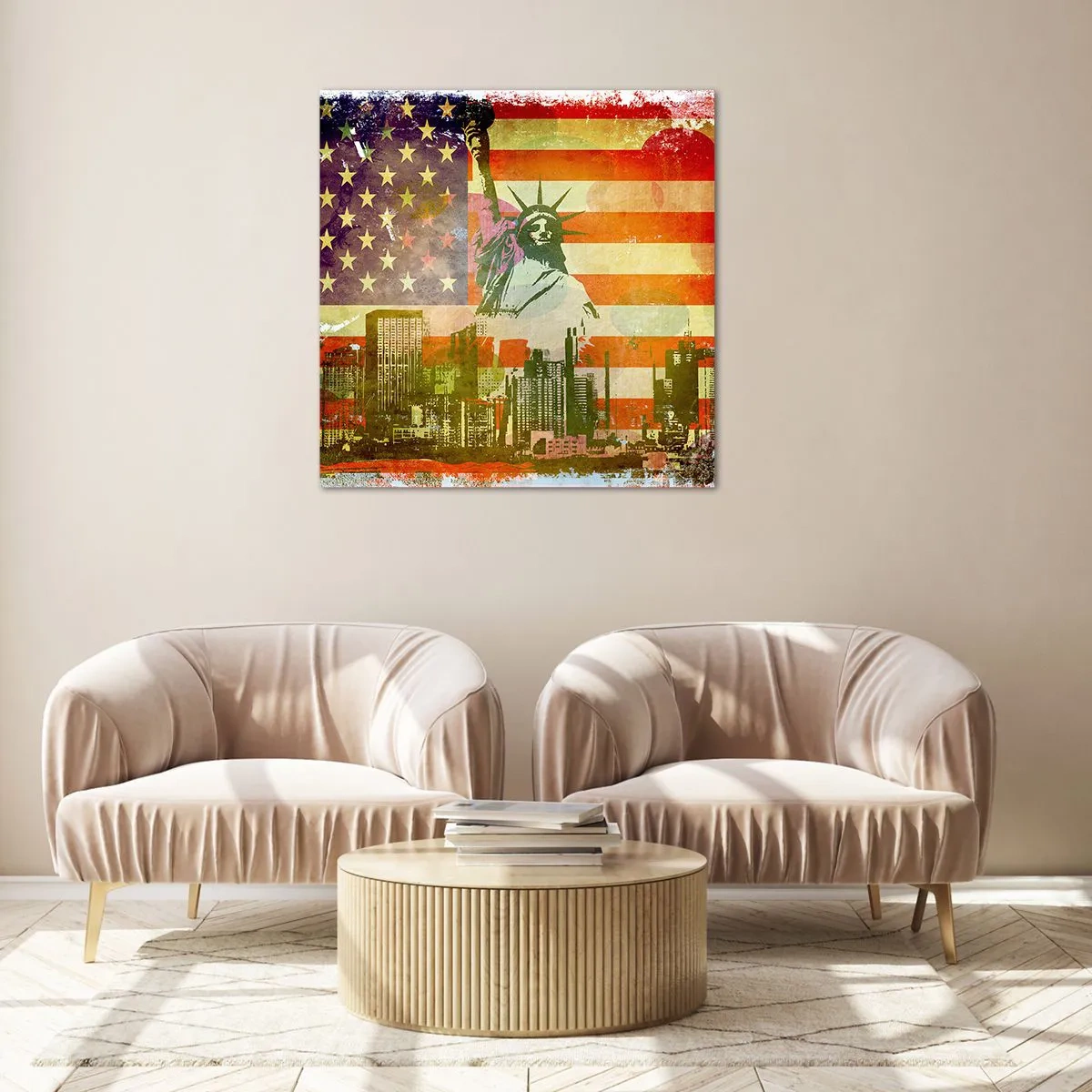 Obraz na szkle - Viva America! - 60x60 cm