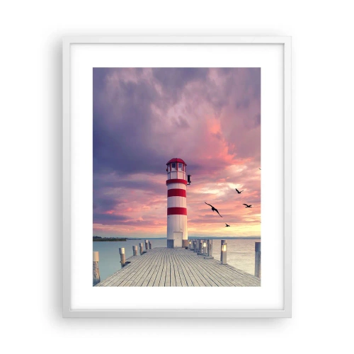 Plakat w białej ramie - Pora do portu - 40x50 cm