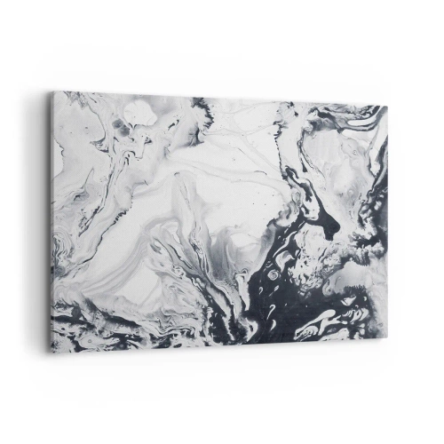 Obraz na płótnie - Monochromatyczny abstrakcyjny wzór z efektem marmuru - 100x70cm - Wnętrze Ziemi - Nowoczesna dekoracja ścienna do salonu, kuchni i sypialni ARTTOR