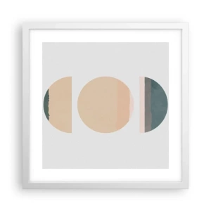 Plakat w białej ramie - Koło za kołem - 40x40 cm