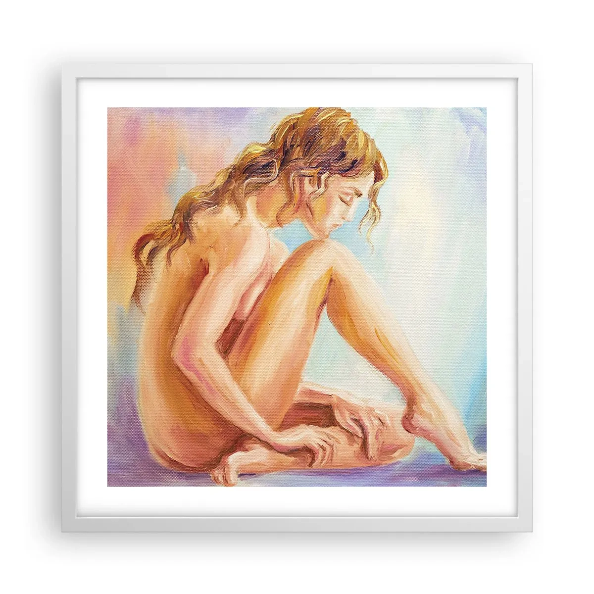 Plakat w białej ramie - Akt młodości - 50x50 cm