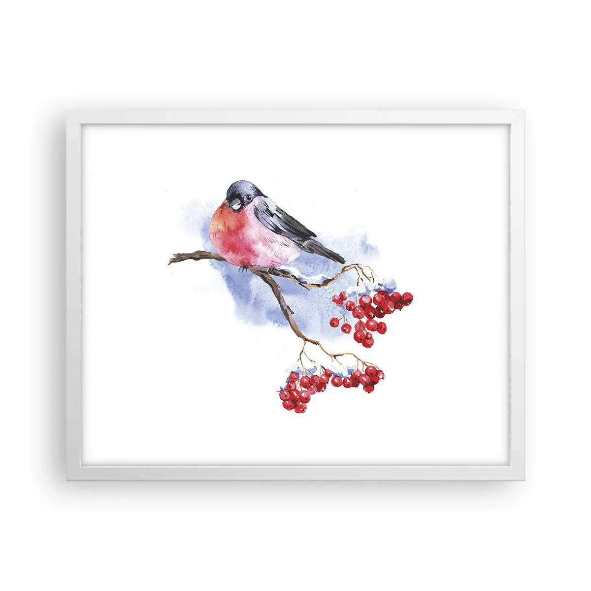 Plakat w białej ramie - Zima w kolorze - 50x40 cm