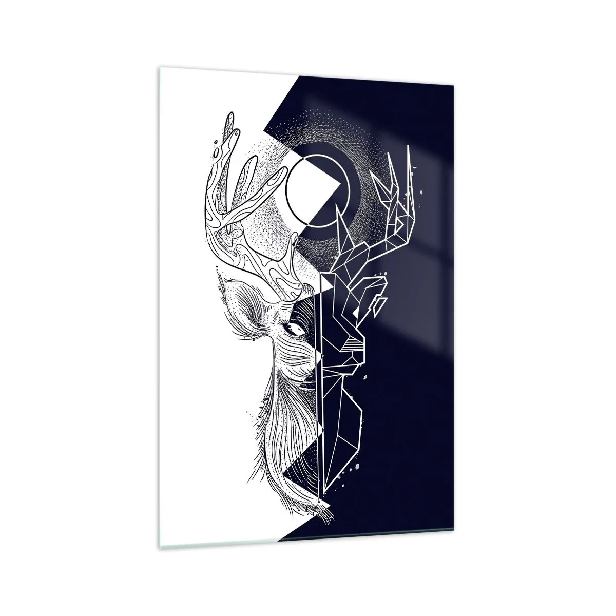 Obraz na szkle - Geometria i natura w symbolicznej kompozycji - 70x100cm - Walka i jedność przeciwieństw - Nowoczesna dekoracja ścienna do salonu i sypialni ARTTOR