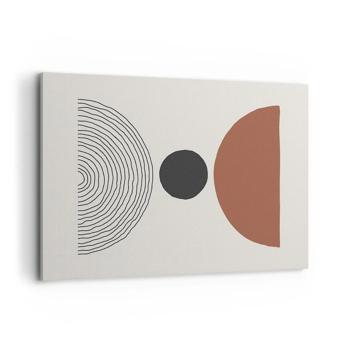 Obraz na płótnie - Abstrakcyjne figury geometryczne w ciepłych barwach - 100x70cm - W centrum uwagi - Nowoczesna dekoracja ścienna do salonu, kuchni i sypialni ARTTOR