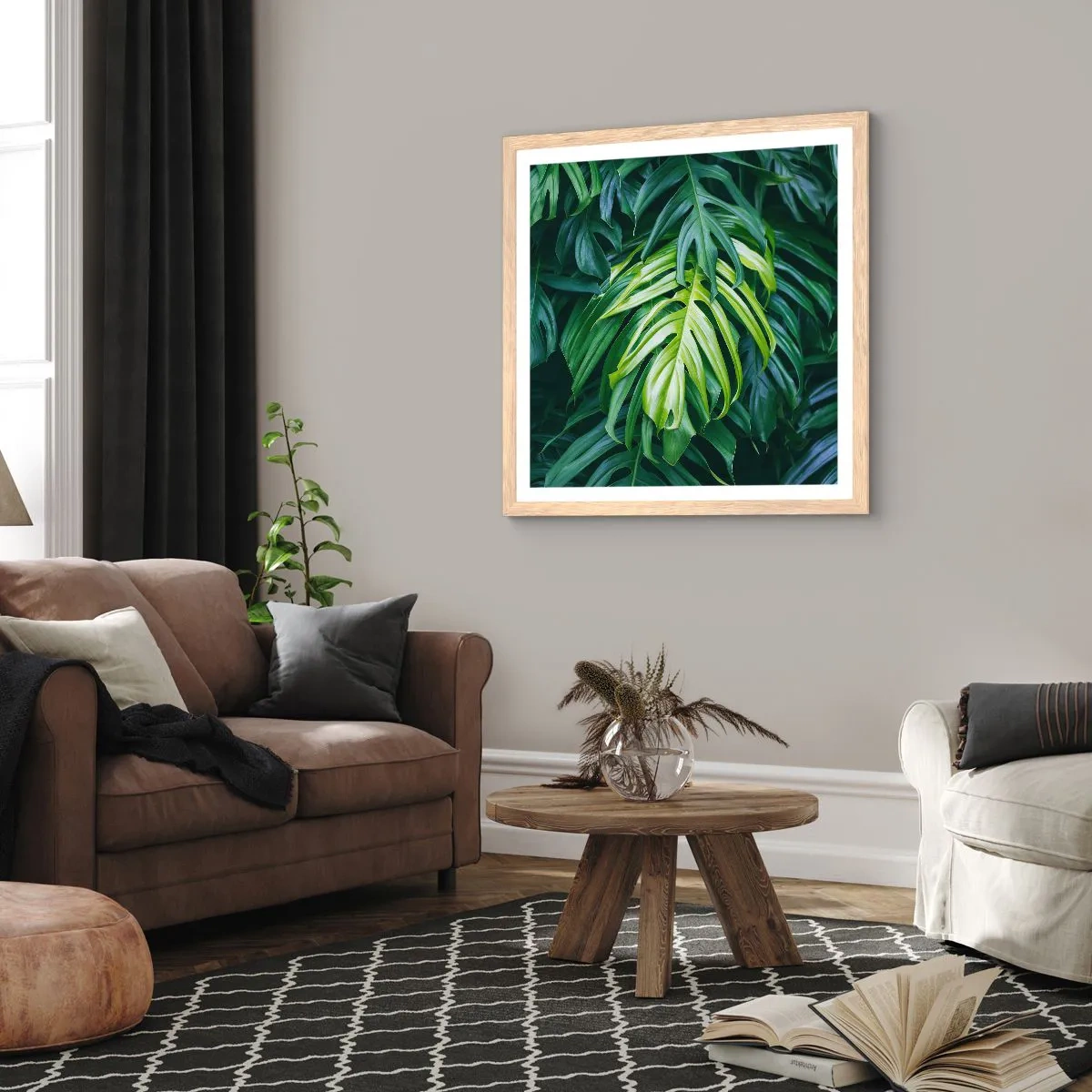 Plakat w ramie jasny dąb - Zanurzyć się w świeżości - 60x60 cm
