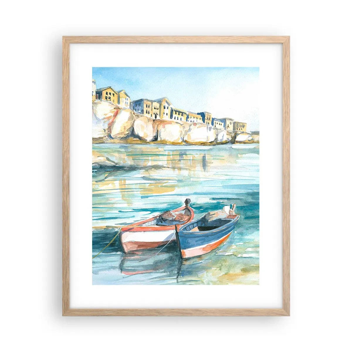 Plakat w ramie jasny dąb - Pejzaż w lazurze - 40x50 cm