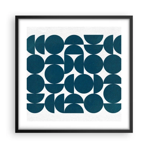 Plakat w czarnej ramie - Koła i półkola - 50x50 cm
