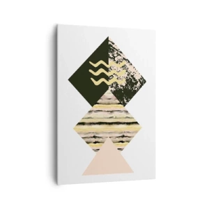 Obraz na płótnie - Geometryczne kształty z abstrakcyjnymi wzorami - 70x100cm - Nie takie proste - Nowoczesna dekoracja ścienna do salonu i sypialni ARTTOR