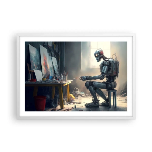 Plakat w białej ramie - Akt kreacji - 70x50 cm