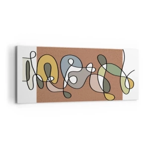 Obraz na płótnie - Kolorowa abstrakcja z plamami i liniami - 120x50cm - Abstrakcja warta uśmiechu - Nowoczesna dekoracja ścienna do salonu i sypialni ARTTOR