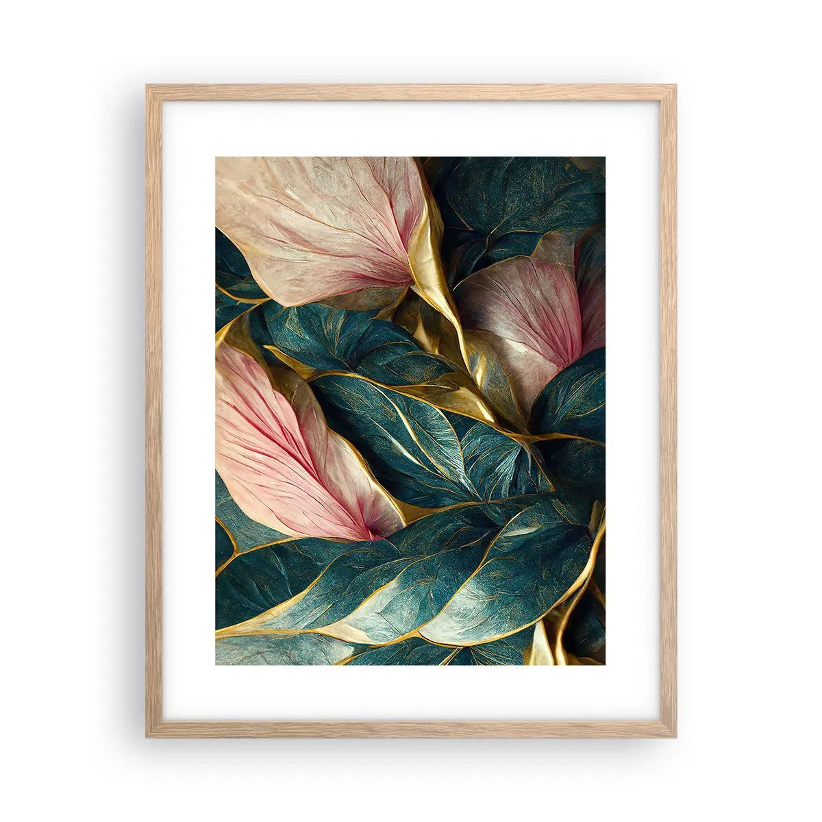 Plakat w ramie jasny dąb - Naturalna elegancja i styl - 40x50 cm