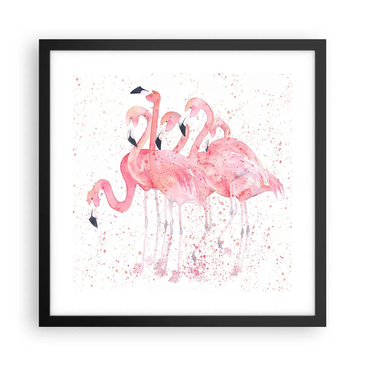 Plakat w czarnej ramie - Różowy ansambl - 40x40 cm