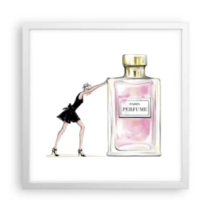 Plakat w białej ramie - Esencja kobiecości - 40x40 cm