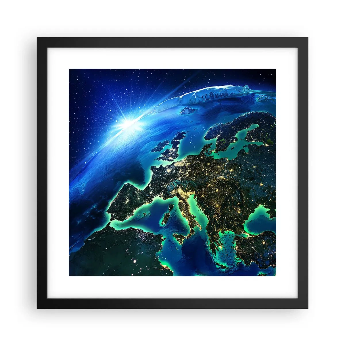 Plakat w czarnej ramie - Roziskrzona Europa - 40x40 cm