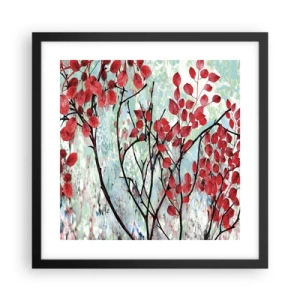 Plakat w czarnej ramie - Drzewo w szkarłacie - 40x40 cm