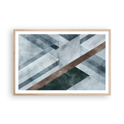 Plakat w ramie jasny dąb - Wyszukana elegancja geometrii - 91x61 cm
