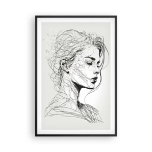 Plakat w czarnej ramie - Portret w zamyśleniu - 61x91 cm