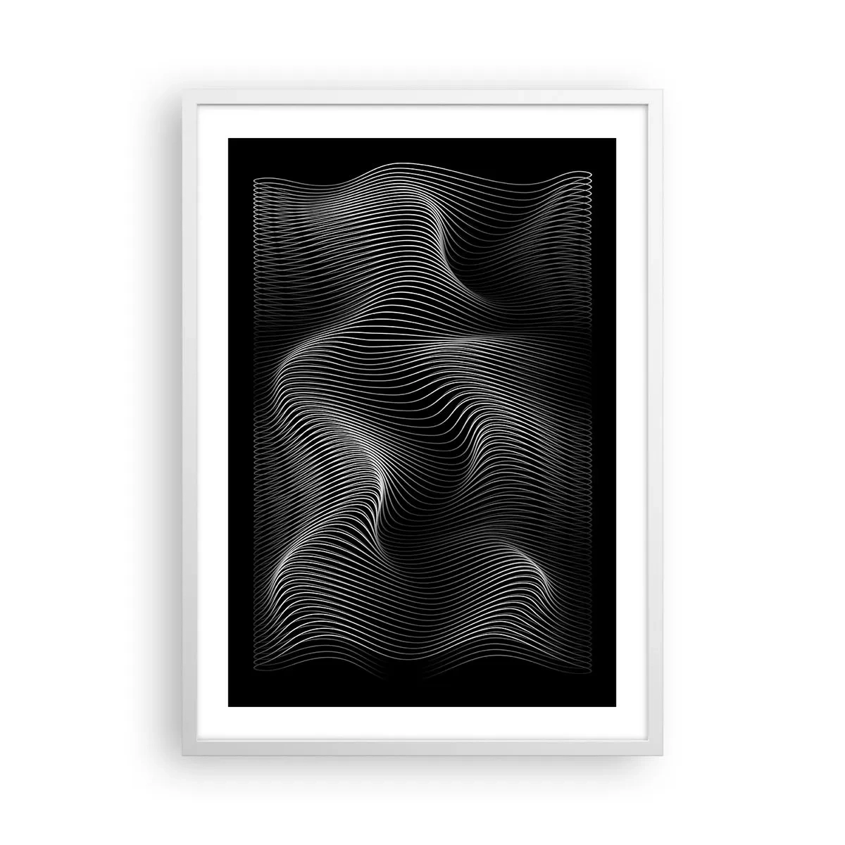 Plakat w białej ramie - Taniec światła w przestrzeni - 50x70 cm