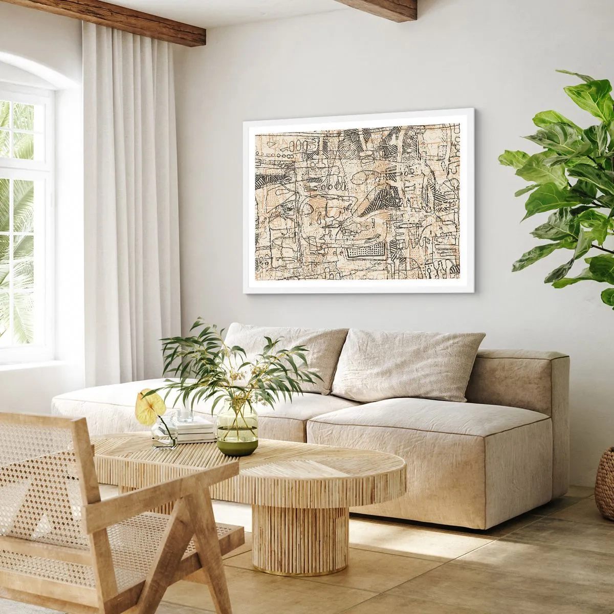 Plakat w białej ramie - Czeka na rozszyfrowanie - 100x70 cm