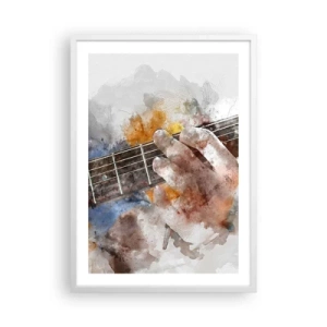 Plakat w białej ramie - Poezja między strunami - 50x70 cm