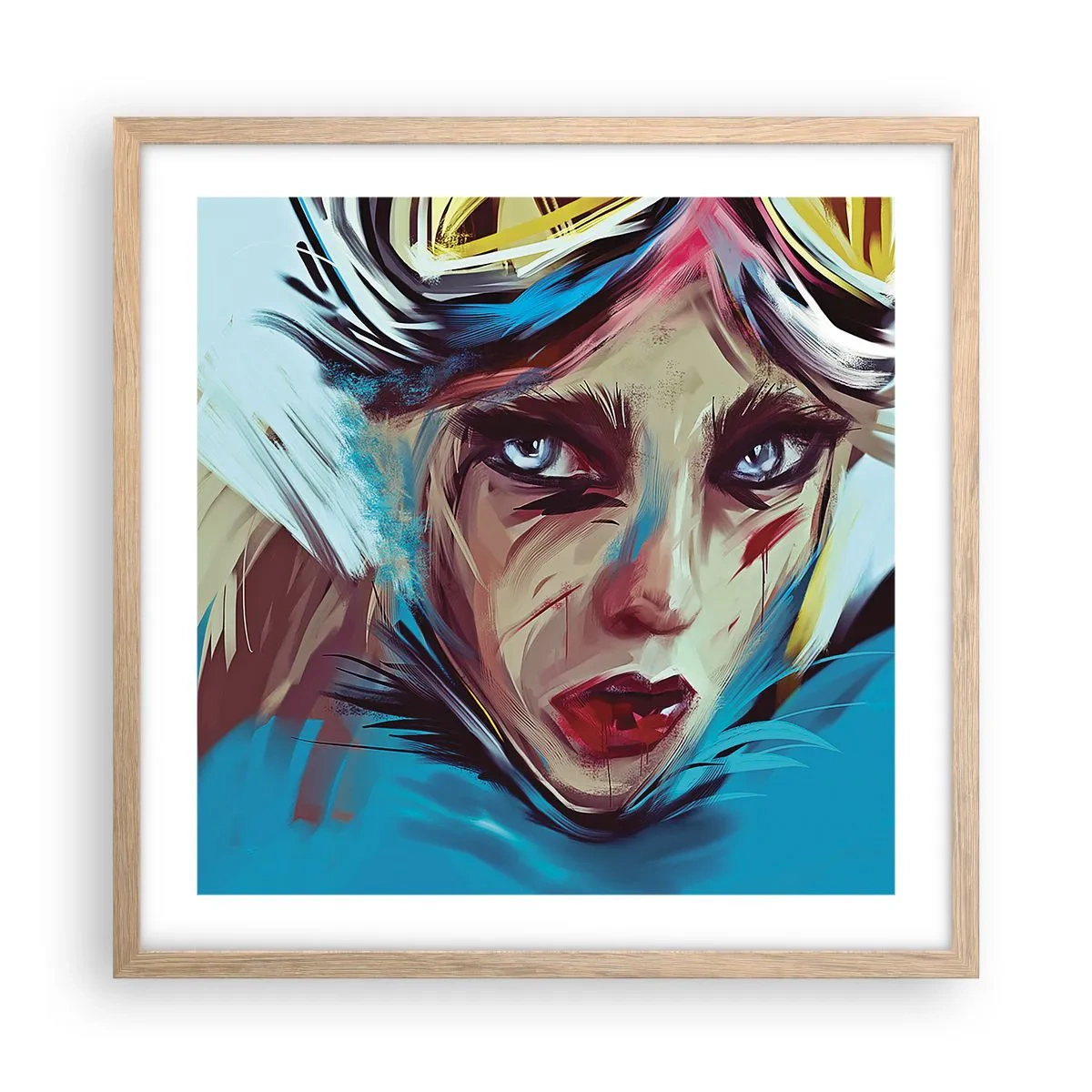 Plakat w ramie jasny dąb - Wojowniczka szos - 50x50 cm