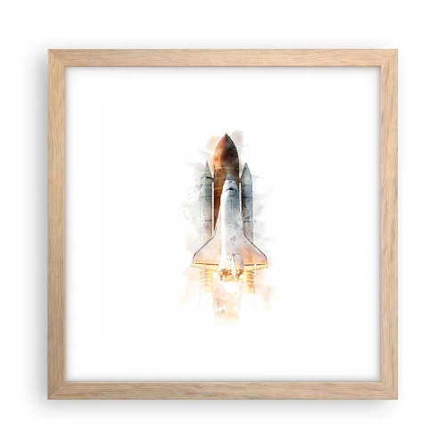 Plakat w ramie jasny dąb - Odkrywcy na start - 30x30 cm