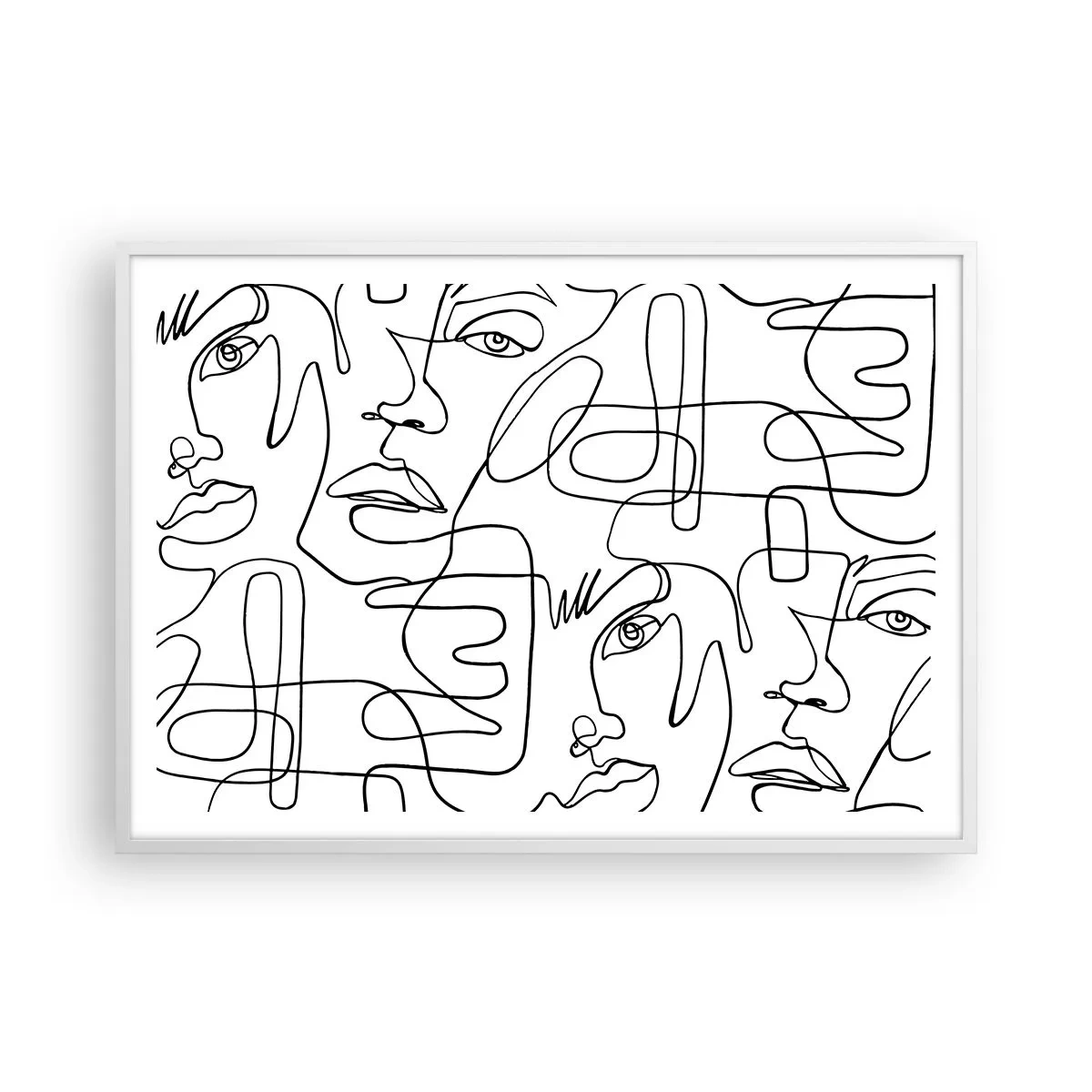 Plakat w białej ramie - W splątanych emocjach - 100x70 cm