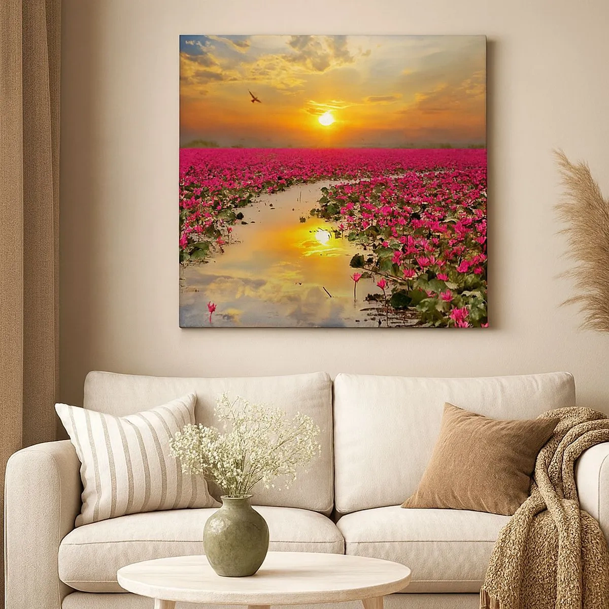 Obraz na płótnie - Tajemne życie jeziora - 30x30 cm