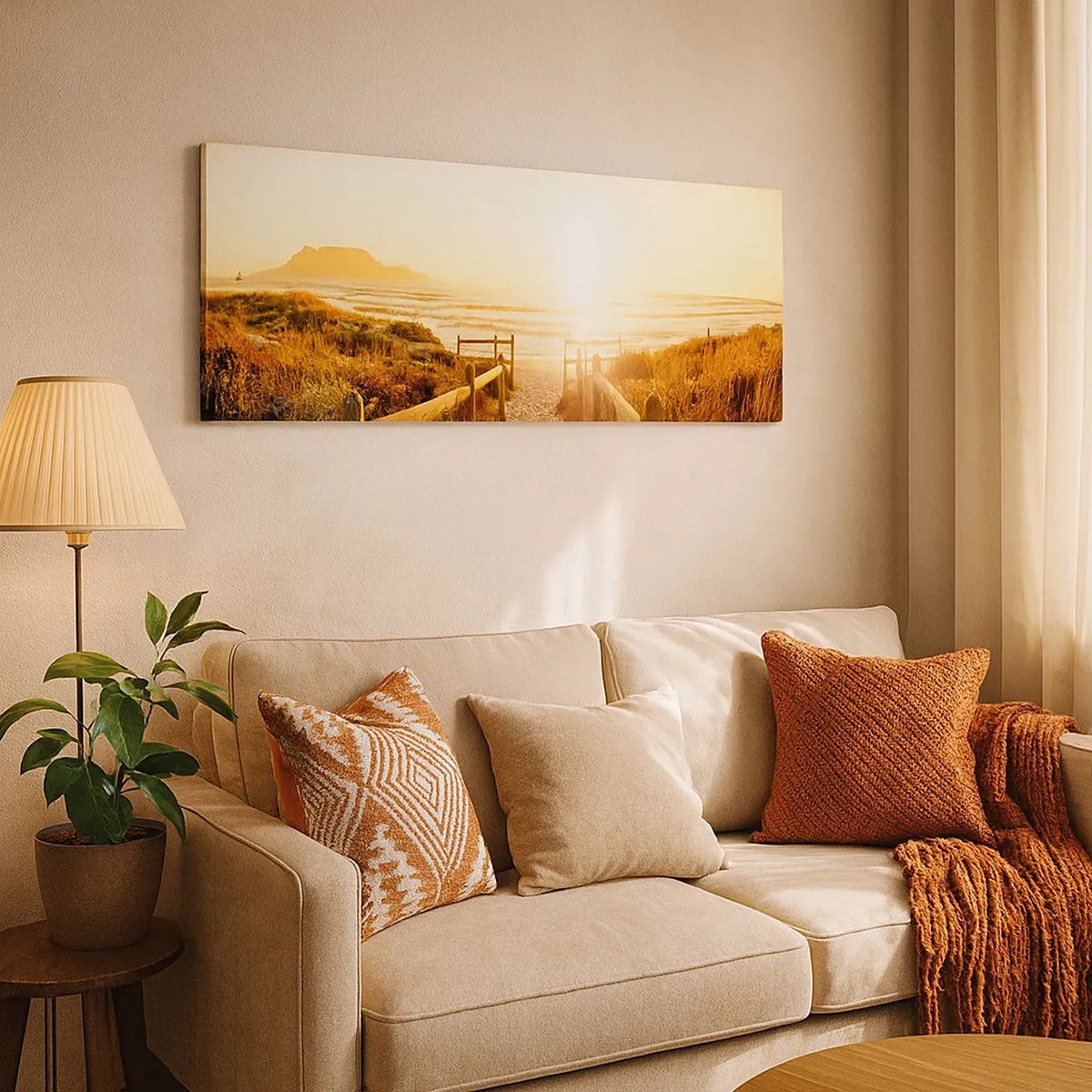 Obraz na płótnie - Przez wydmę, w stronę słońca - 100x40 cm