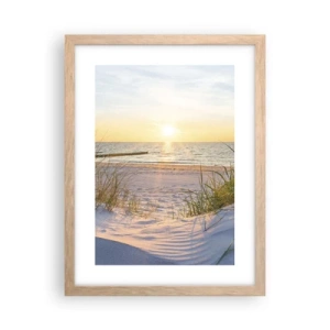 Plakat w ramie jasny dąb - Morza szum, ptaków śpiew, dzika plaża pośród traw… - 30x40 cm