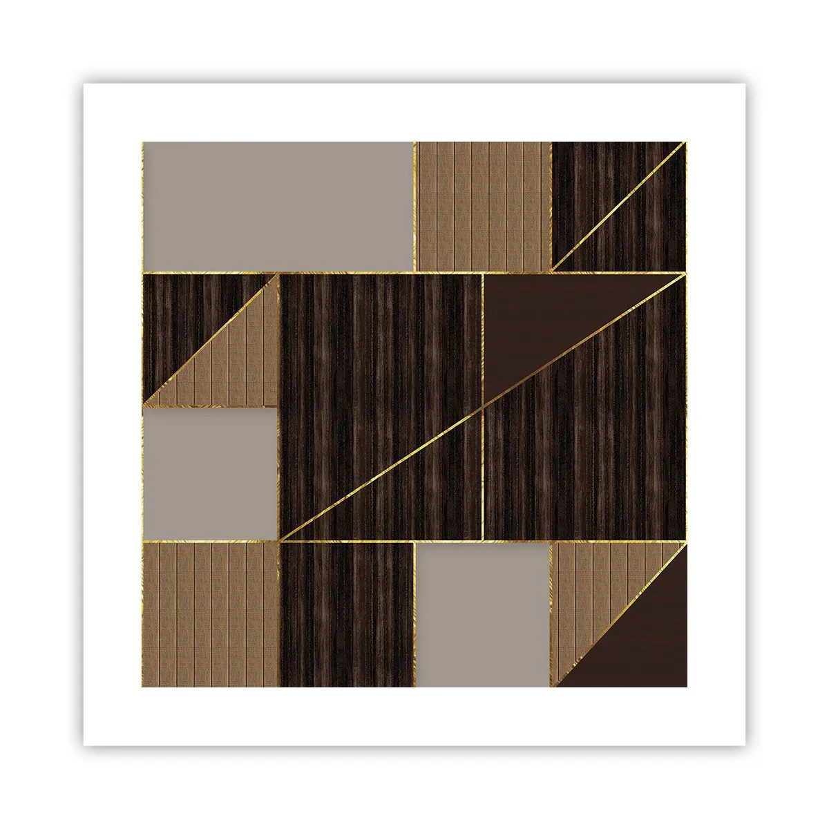 Plakat - Mozaika brązów i złota - 40x40 cm