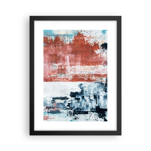 Plakat w czarnej ramie - Abstrakcyjne pół na pół - 30x40 cm