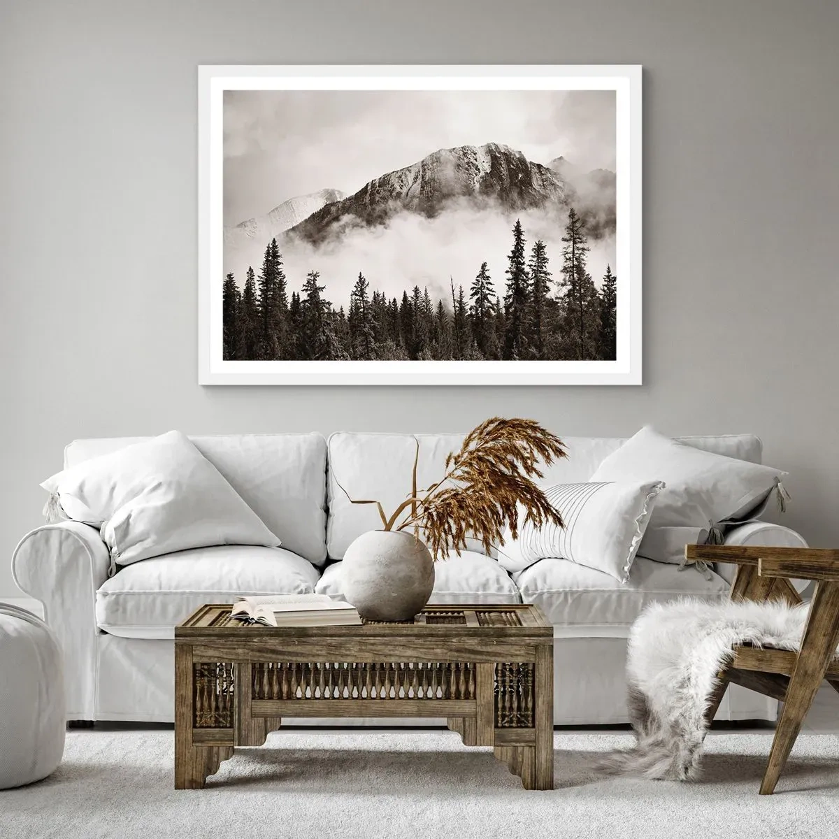 Plakat w białej ramie - Granitowy władca - 100x70 cm