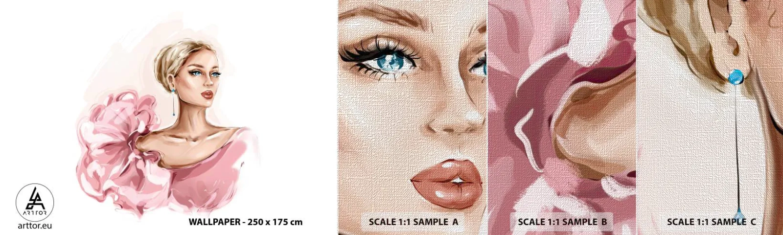 Fototapeta Próbka Premium Canvas - Jak  malowana… - Kobieta, Moda, Grafika - 100x30 cm