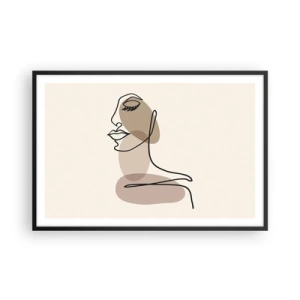 Plakat w czarnej ramie - Pewna linia piękna - 91x61 cm