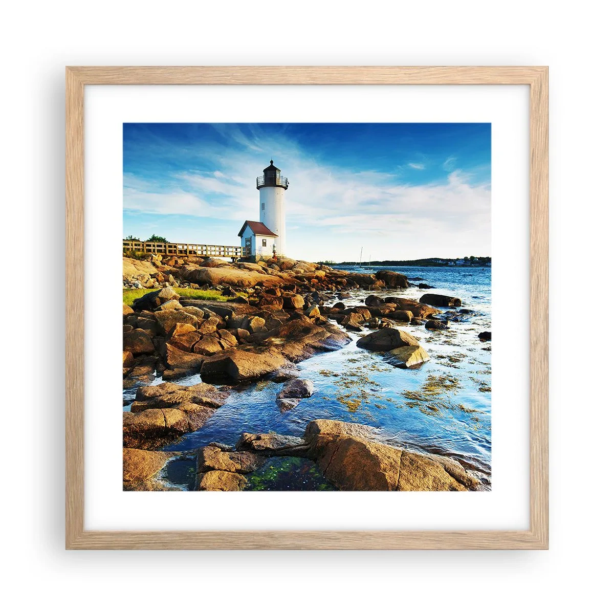 Plakat w ramie jasny dąb - Wracajcie szczęśliwie, czekam - 40x40 cm