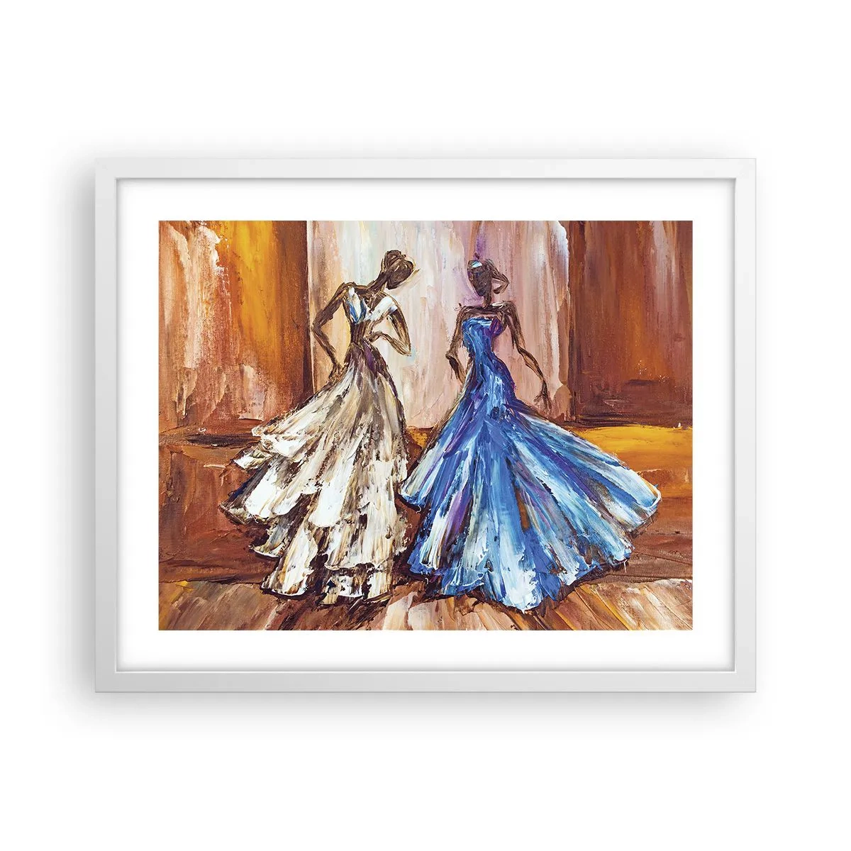 Plakat w białej ramie - Wdzięczny duet - 50x40 cm