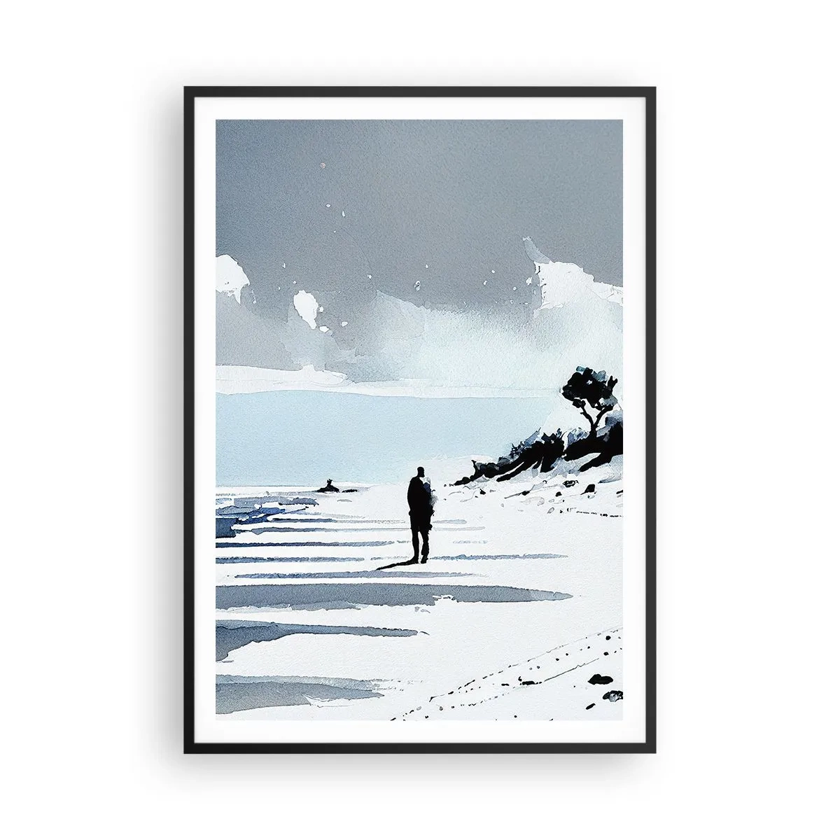 Plakat w czarnej ramie - Sam na sam - 70x100 cm