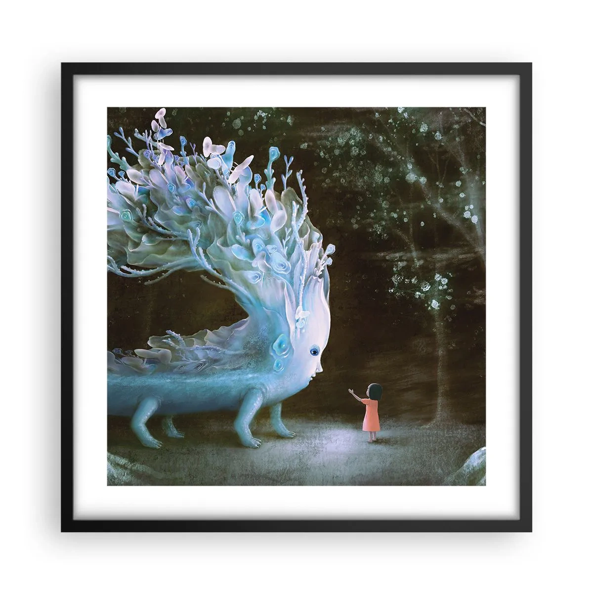 Plakat w czarnej ramie - Fantastyczne spotkanie - 50x50 cm