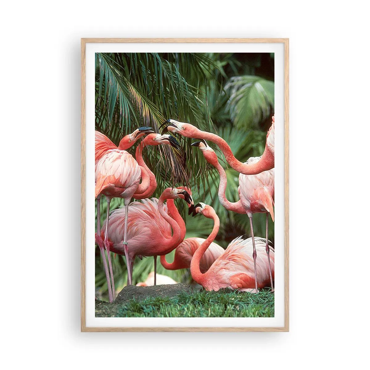 Plakat w ramie jasny dąb - Popołudniowe ploteczki - 70x100 cm