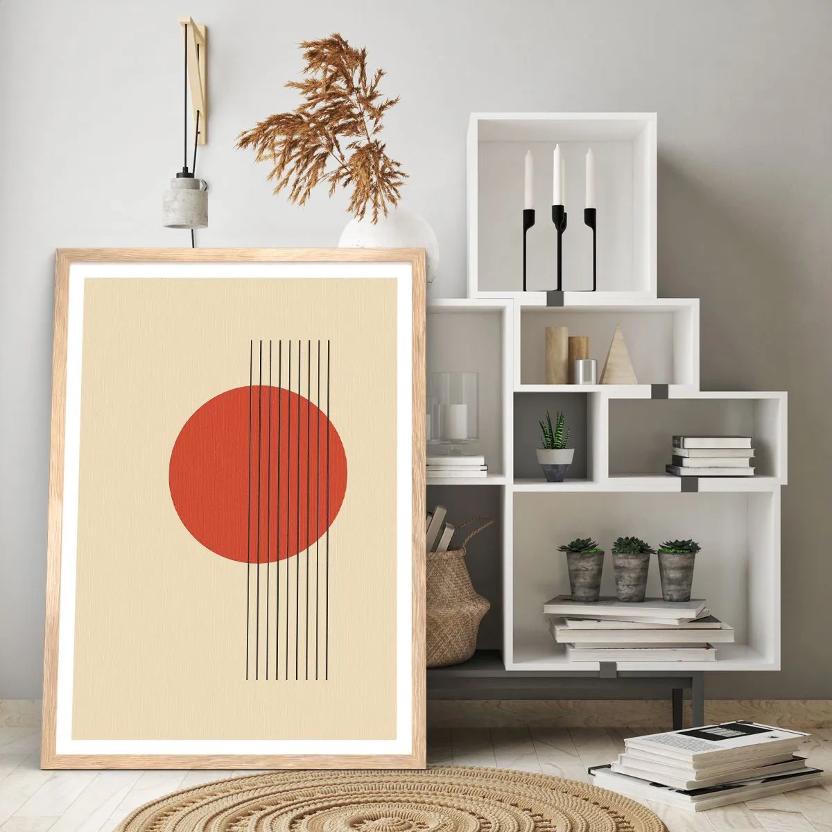 Plakat w ramie jasny dąb - W koło i dalej - 70x100 cm