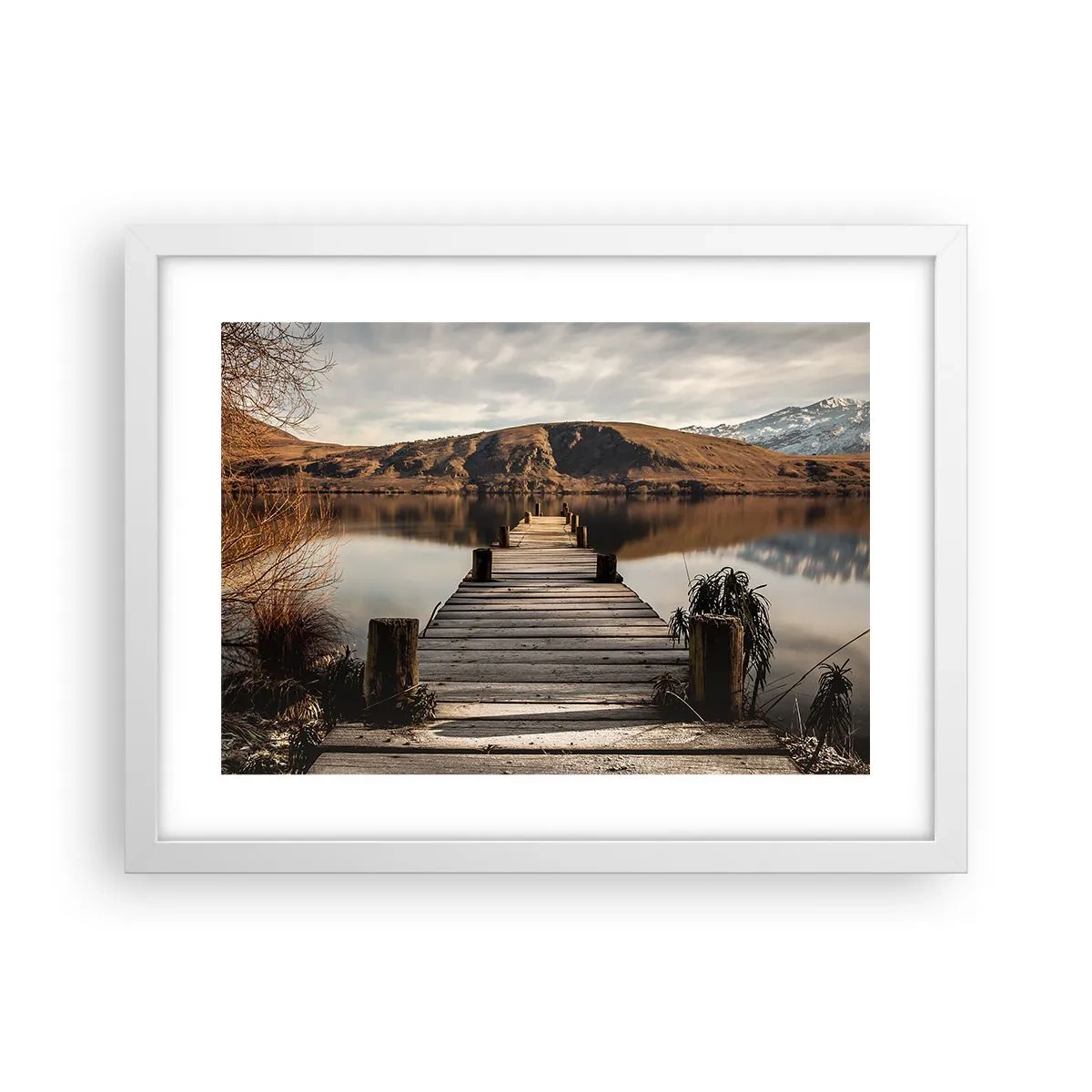 Plakat w białej ramie - Pejzaż w ciszy - 40x30 cm