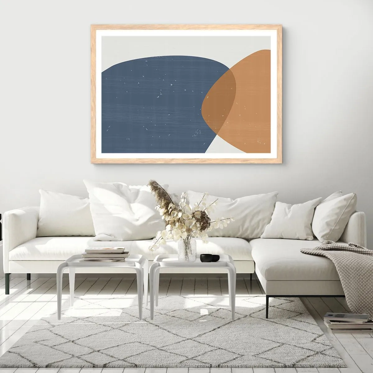 Plakat w ramie jasny dąb - Owale i wpływy - 100x70 cm